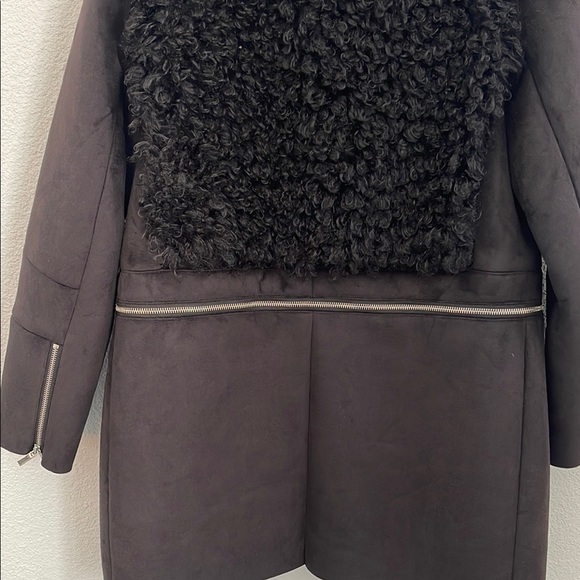 1. State Black, Teddy Jacket Fuzzy Texture, Medium, 2 in 1 Convertible Coat - Picture 9 of 16
